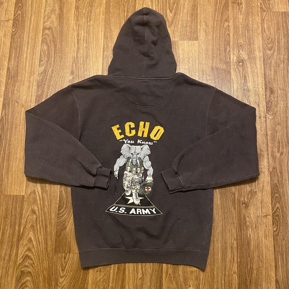 Vintage 90s Echo Hoodie Pullover Men Small You Know‎ US Army